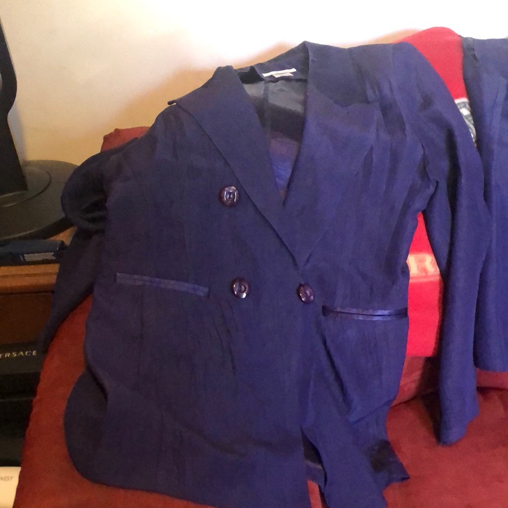 Double-Breasted Blue Blazer